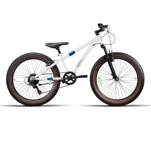 BICI 24" NIÑO ACERO "FAT200" 1x7VEL C/SUSP BLANCA 2025